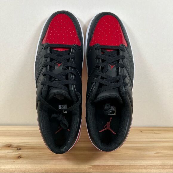Jordan NU Retro 1 Low Nike Sneakers Mens 10 Black White Varsity Red NEW with Box - Picture 7 of 11
